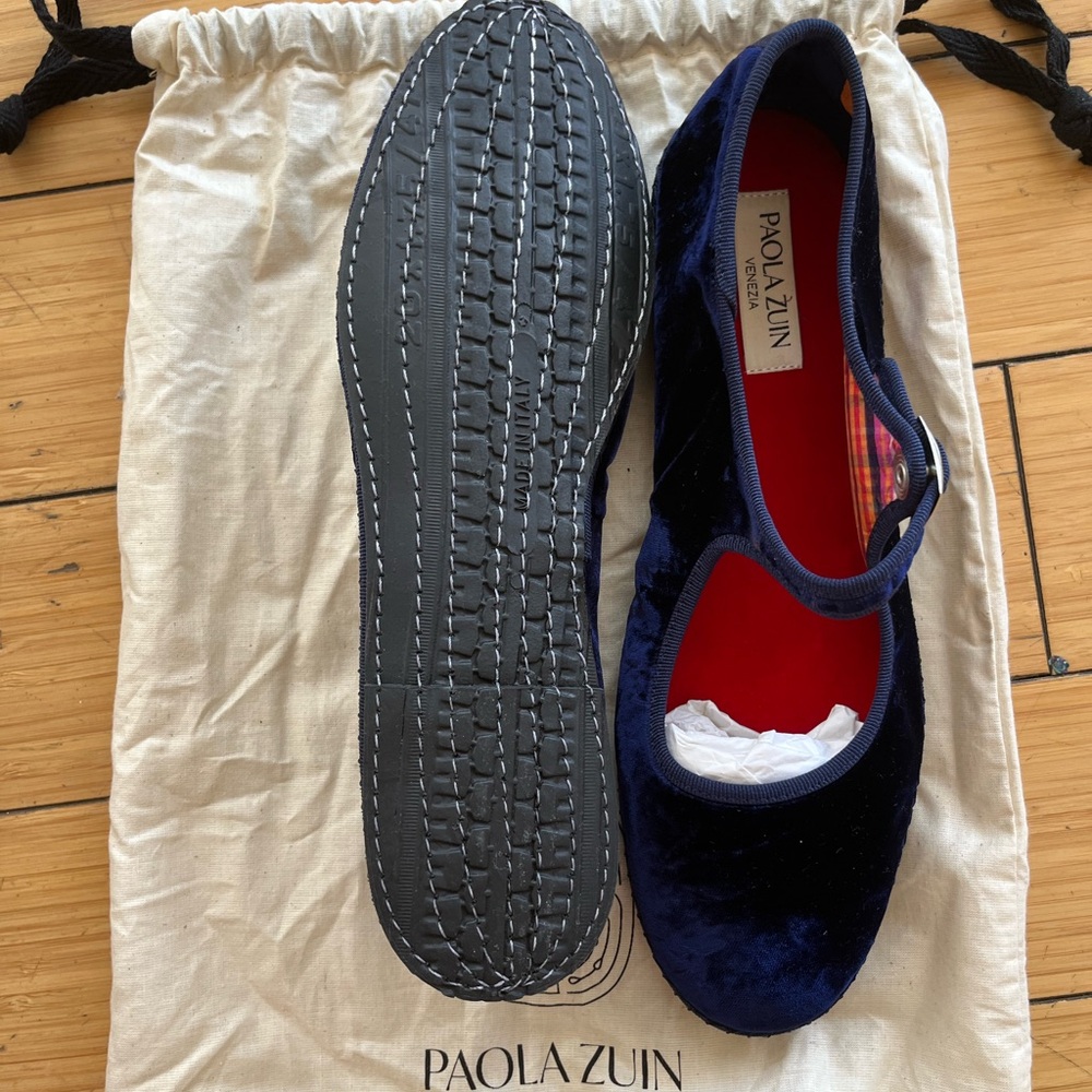 Women's Velvet Shoes - Navy